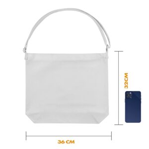 Draw blank White Women's blank large Size Canvas Crossbody Tote Handbags Shoulder Bag Hobo Casual Tote Diy/gifts/aesthetic/personalized