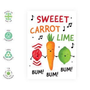 CENTRAL 23 Funny Birthday Cards For Women - Birthday Card for Men - Funny Gifts For Him Her - 'Sweet Carrot Lime' - Happy Birthday Card For Mom Dad - Comes With Fun Stickers - Recyclable