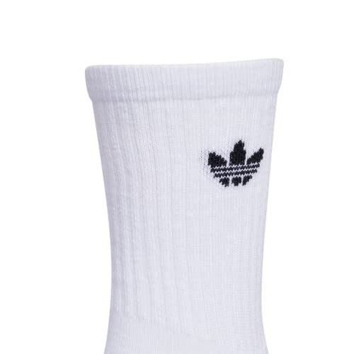 adidas Originals Women's Icon Crew Socks (3-Pair), White/Black, Medium