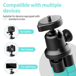 Aureday Phone Tripod, Flexible Tripod for iPhone and Android Cell Phone, Portable Small Tripod with Wireless Remote and Clip for Video Recording/Vlogging/Selfie (Blue)