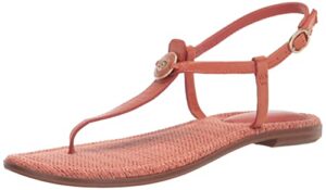 sam edelman women's gigi flat sandal, terracotta pink signet, 7