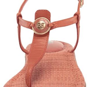 Sam Edelman Women's Gigi Flat Sandal, Terracotta Pink Signet, 7