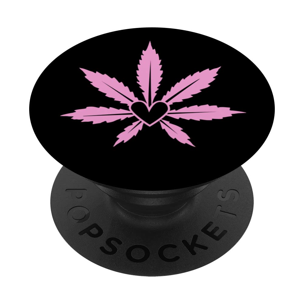 Pink Marijuana Pot Leaf CBD Cannabis Women's Weed Cute PopSockets Swappable PopGrip