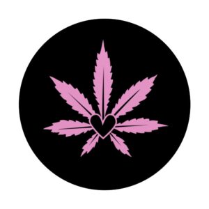 Pink Marijuana Pot Leaf CBD Cannabis Women's Weed Cute PopSockets Swappable PopGrip