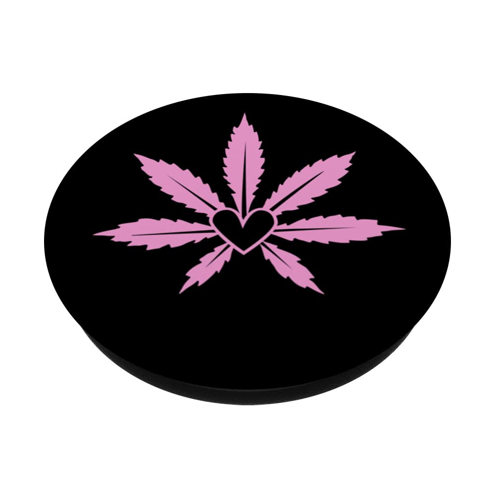 Pink Marijuana Pot Leaf CBD Cannabis Women's Weed Cute PopSockets Swappable PopGrip