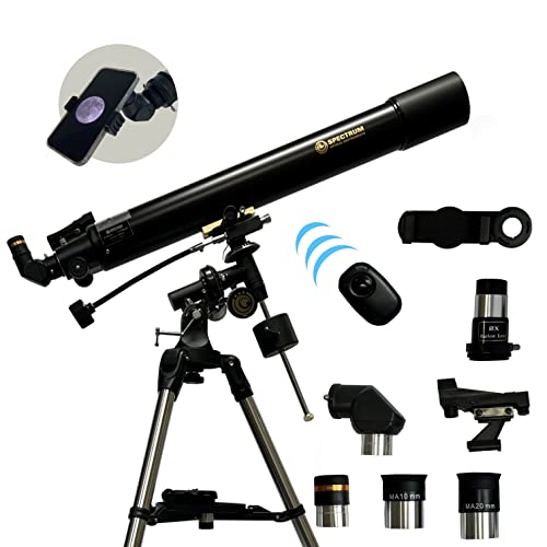 SpectrumOI 80mm Telescope for Kids 8-12 Telescope for Adults Astronomy Gifts - Premium EQ Refractor Telescope with Aspherical Eyepiece