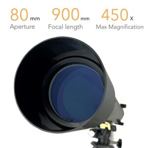 SpectrumOI 80mm Telescope for Kids 8-12 Telescope for Adults Astronomy Gifts - Premium EQ Refractor Telescope with Aspherical Eyepiece