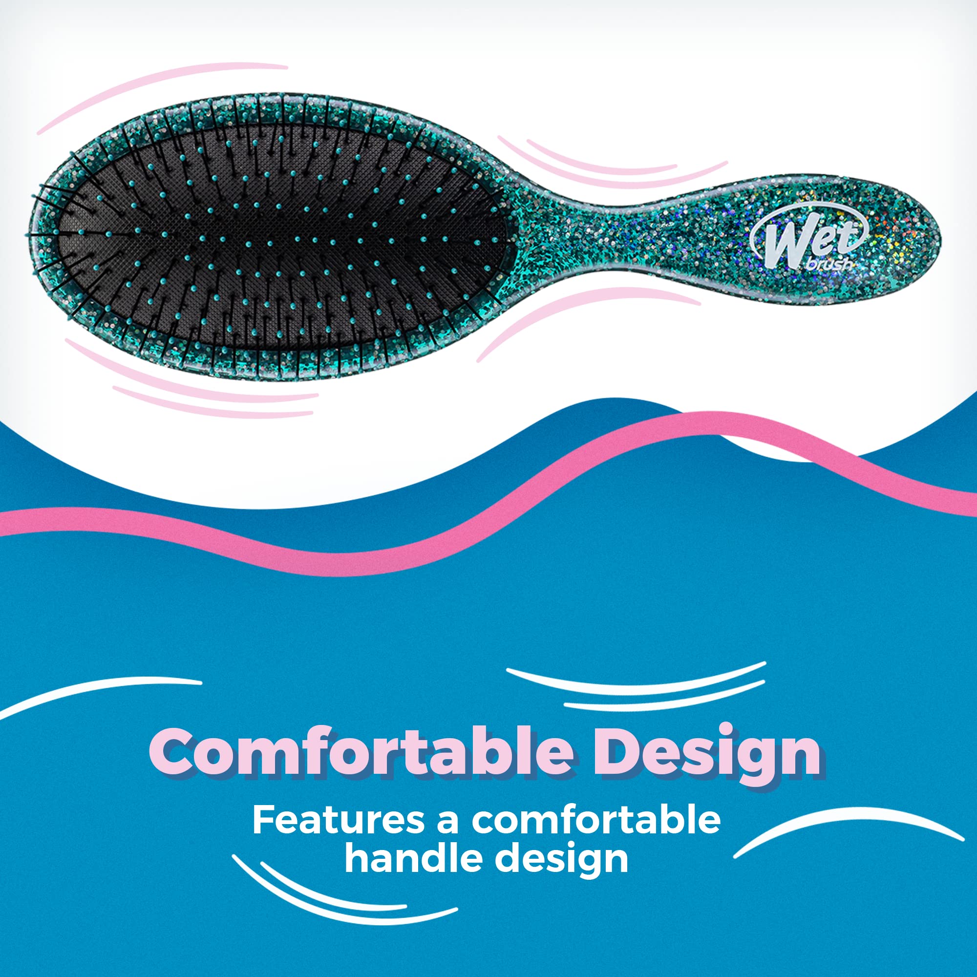 Wet Brush Original Detangler Hair Brush - Awestruck, Jewel Teal - Comb for Women, Men and Kids - Wet or Dry - Natural, Straight, Thick and Curly Hair - Pain-Free for All Hair Types