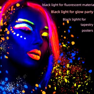 Black Light Bar 10W 1ft LED Blacklight for Fluorescent Tapestry Poster Body Paint Glow Party UV Strip Lights for Cabinet and Display Magnetic THLITURE 2 Pack