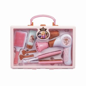 Disney Princess Style Collection Girls Trendy Hair Pretend Play Styling Tools with Sound & Storage Tote for On-the-Go!