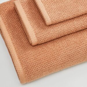 Orange Bath Towels - 100% Cotton 6 Piece Towel Set - 2 Bath Towels, 2 Hand Towels, 2 Washcloths - Absorbent, Quick-Drying, Durable Towels for Bathroom Decor - Low-Twist, Two-Ply Fibers (Clay)