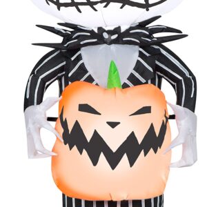 Gemmy Airblown Inflatable Jack Skellington with Jack-O'-Lantern, 3.5 Feet, Multicolor