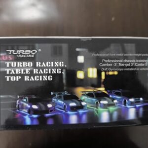 FLYCOLOR Turbo Racing 1:76 Scale Drift RC Car with Gyro Mini Full Proportional RTR 2.4GHZ Remote Control with 2 Replaceable Body Shell (C64-BLUE)