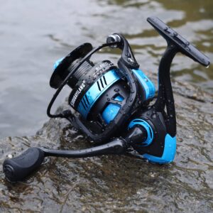 Sougayilang Fishing Reel, Ultralight Spinning Reel with Aluminum Spool, 5.2:1 High Speed Spinning Fishing Reel, 1000-6000 Series for Freshwater-Blue 1000