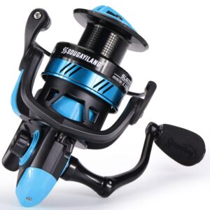 Sougayilang Fishing Reel, Ultralight Spinning Reel with Aluminum Spool, 5.2:1 High Speed Spinning Fishing Reel, 1000-6000 Series for Freshwater-Blue 1000