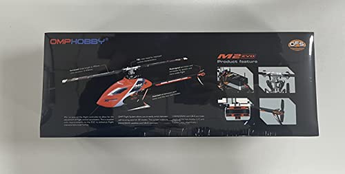 OMPHOBBY M2 EVO RC Helicopter for Adults Dual Brushless Motors Direct-Drive 6 Channel Outdoor, Superior 3D Remote Control Plane Gifts Newly Upgraded Mini Heli BNF(No Controller-Orange)