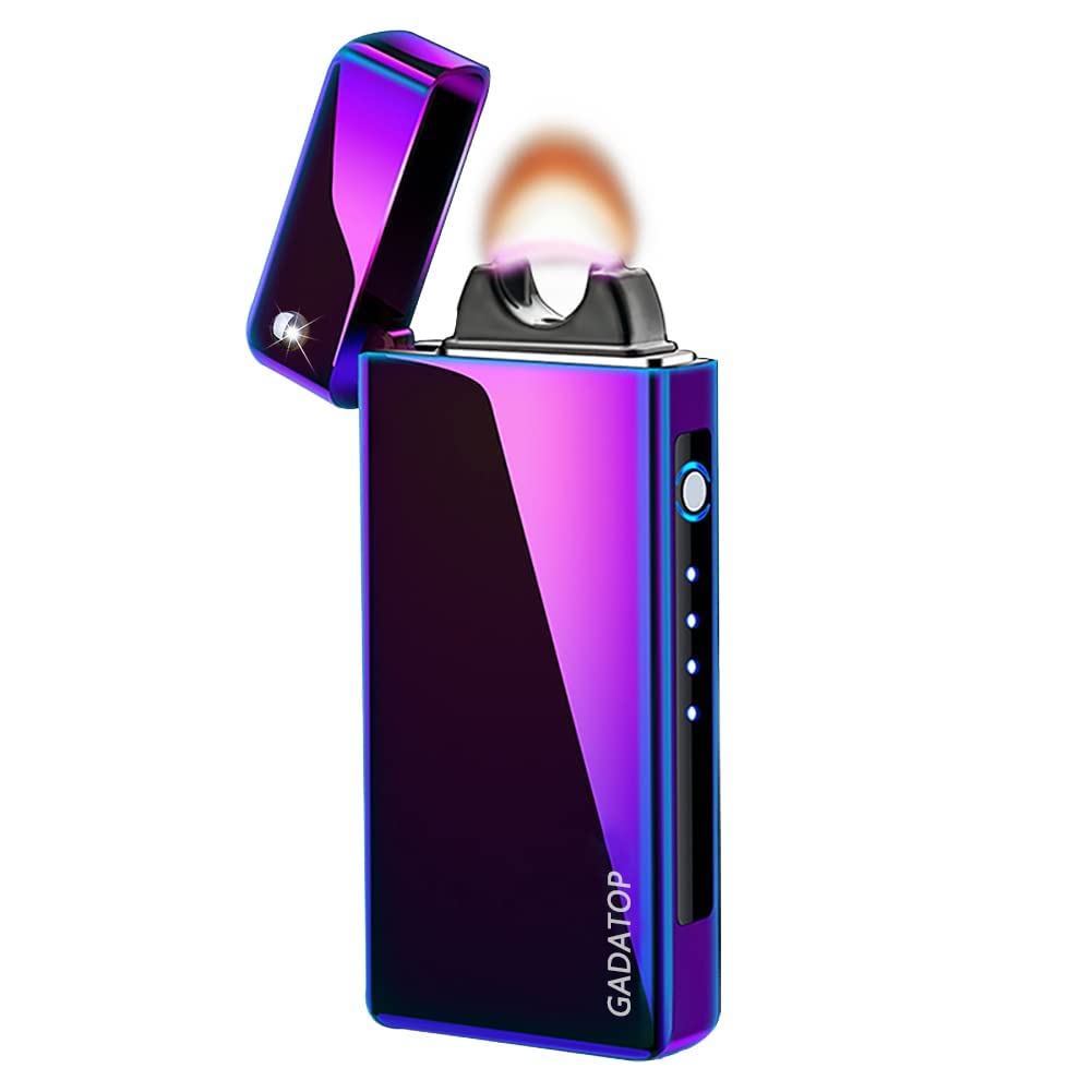 GADATOP Arc Plasma Flame Lighter USB Rechargeable Windproof Electric Lighter for Candle(Color)