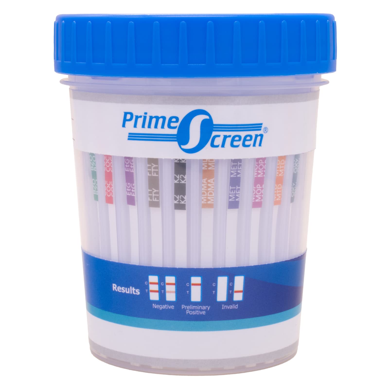 Prime Screen Multi Drug Urine Test Cup 18 Panel Kit (AMP,BAR,BUP,BZO,COC,mAMP,MDMA,MOP,MTD,OXY,PCP,TCA, ETG, FTY, TRA, K2,TRA100)-CDOA-S1185EFTKK (5)