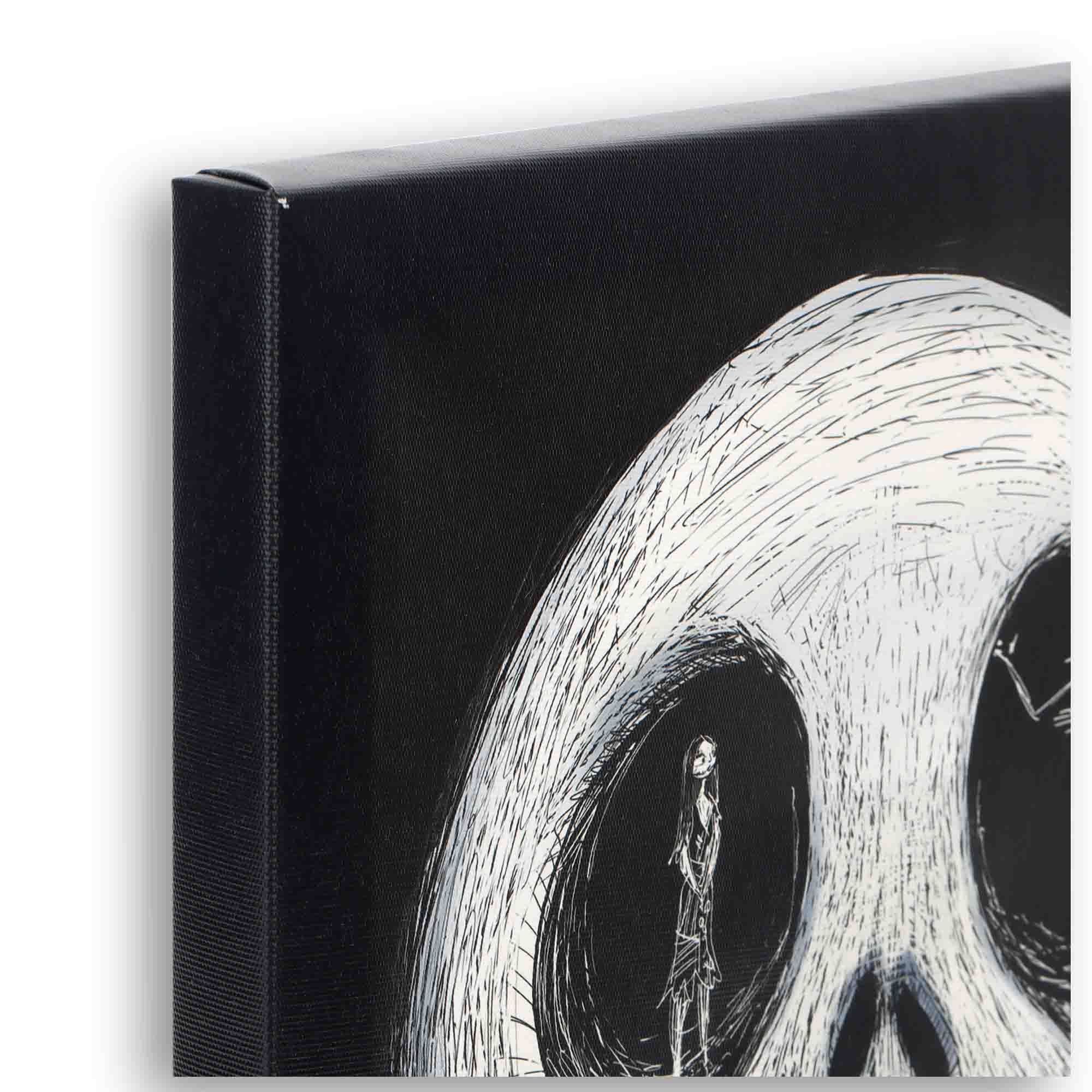 Open Road Brands Disney The Nightmare Before Christmas Skeleton Head Gallery Wrapped Canvas Wall Decor - Spooky Jack Skellington Wall Art