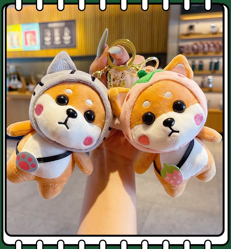 BONICI Men Women Creative Cute Lovely Cosplay Costume Play Changing Clothes Shiba Inu Dog Pendant Keychain Key-Chains Keyring Gift Pendant Handbag Tote Purse Backpack Decoration Car Key -Rabbit