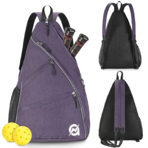 a11n pickleball bag, reversible crossbody sling bag/backpack for women men, lavender