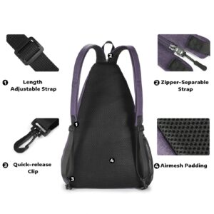 A11N Pickleball Bag, Reversible Crossbody Sling Bag/Backpack for Women Men, Lavender