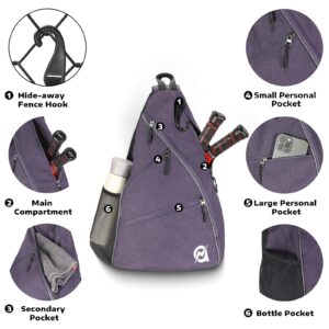 A11N Pickleball Bag, Reversible Crossbody Sling Bag/Backpack for Women Men, Lavender