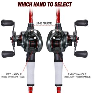 Sougayilang Baitcasting Fishing Reel, 8:1 High Speed Gear Ratio Super Smooth and Powerful Low Profile Baitcaster Reel with Maganic Brake System for Freshwater,Saltwater Best gifts