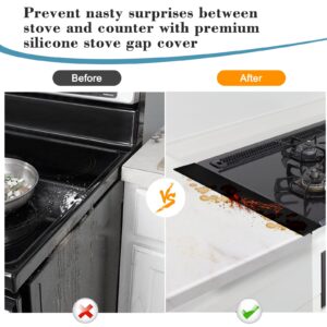 Stove Gap Covers Stove Guard Top Protector (5 Pack) Kitchen Counter Stove Burner Covers, Heat Resistant Oven Gap Filler Seals Gaps Between Stovetop, Counter, Washing Machines, Oven and Washer