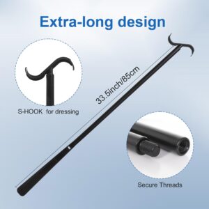 FANWER Shoulder Wand - Rotator Cuff Exercise Equipment for Physical Therapy and Rehabilitation - Portable Shoulder Stretcher Stick with Hook, 33.5", Sturdy and Black - Exercise Wand for Shoulders.