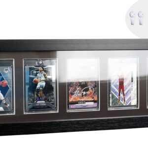 Bivitre Trading Card Display Frame - Wall Mount Baseball Card Display Case with UV Protection Magnetic Card Holder for 5 Standard Cards, Display for Basketball Football Hockey Pokemon MTG Yugioh