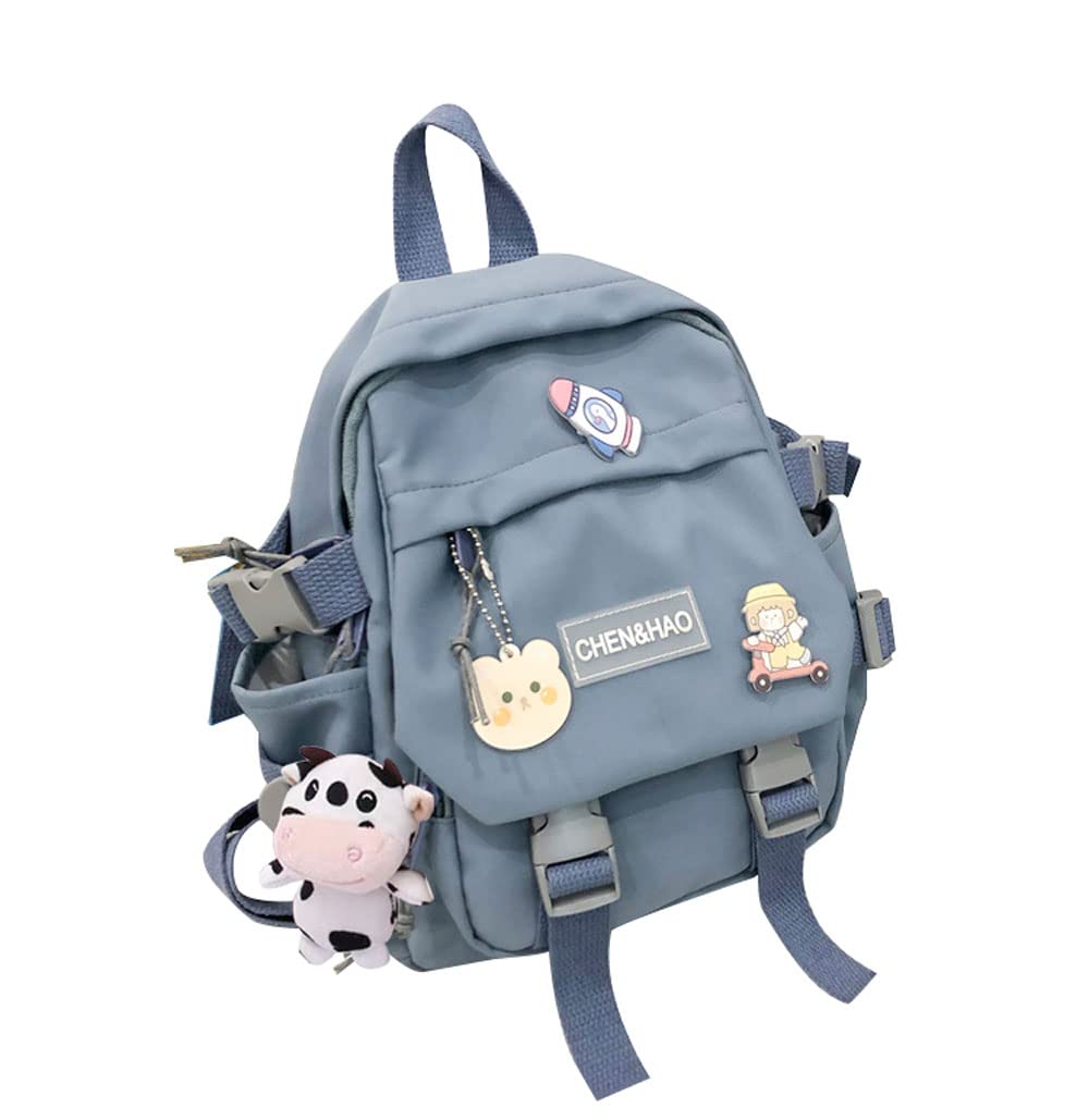 Eagerrich Cute Mini Backpack with Cute Pin Accessories Plush Pendant School Backpack Cute Mini Aesthetic Backpack for School