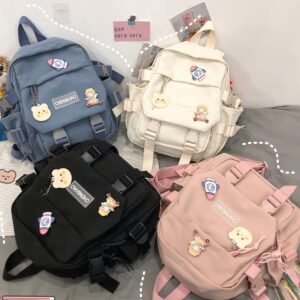 Eagerrich Cute Mini Backpack with Cute Pin Accessories Plush Pendant School Backpack Cute Mini Aesthetic Backpack for School