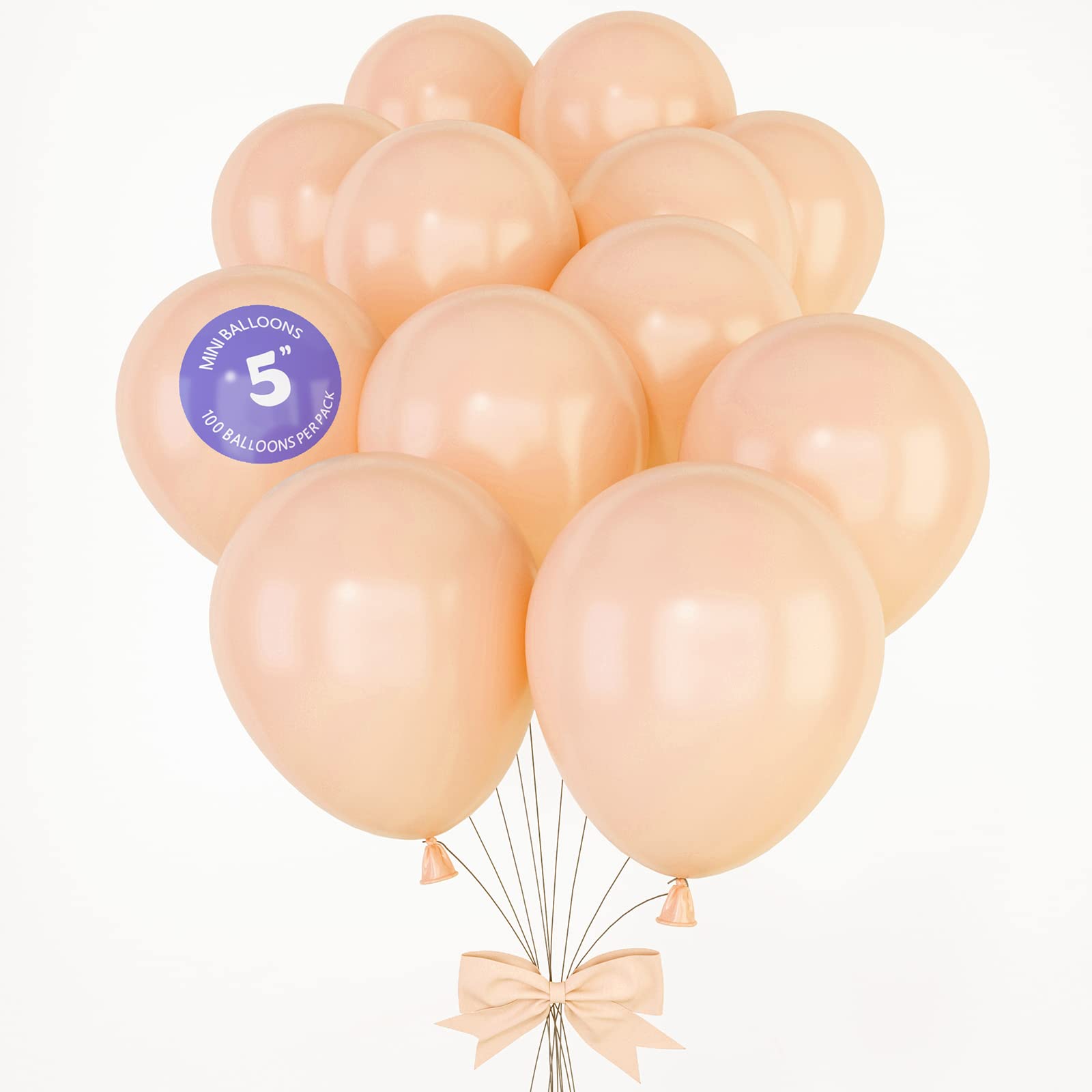 HOUSE OF PARTY Pastel Orange Balloons - 100 Pcs | 5 Inch Matte Light Orange Balloons for Birthday, Bachelor Party and Graduation Party Decorations | Kids Party Latex Balloons