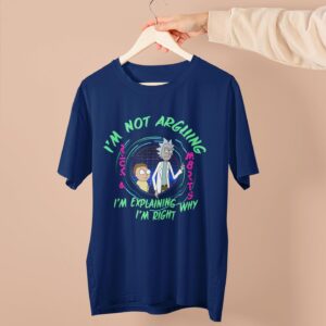 RICK AND MORTY I’m Not Arguing I’m Explaining Why I’m Right Men's and Women's Short Sleeve T-Shirt (Black, Large)