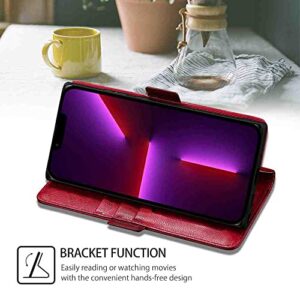 CyrGuard Phone Cover Wallet Folio Case for Samsung Galaxy A40, Premium PU Leather Slim Fit Cover for Galaxy A40, 1 Photo Frame Slot, Friendly Fit, Red