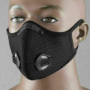 JPOSolar 2 Pack Dust_mask Reusable Respirators Unisex Mouth_mask Adjustable for Allergies Woodworking,Cycling, Running,Outdoor Sports, Black