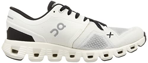 On Women's Cloud X 3 Sneakers, White/Black, 9.5 Medium US