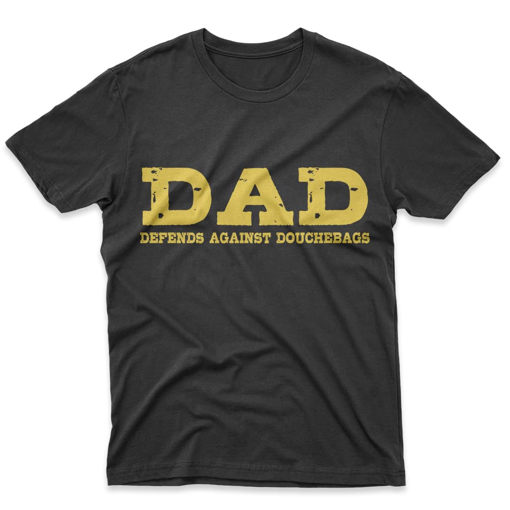 Dad - Defends Against Douchebags Father Funny T-Shirt Mens Tshirt Tee Black