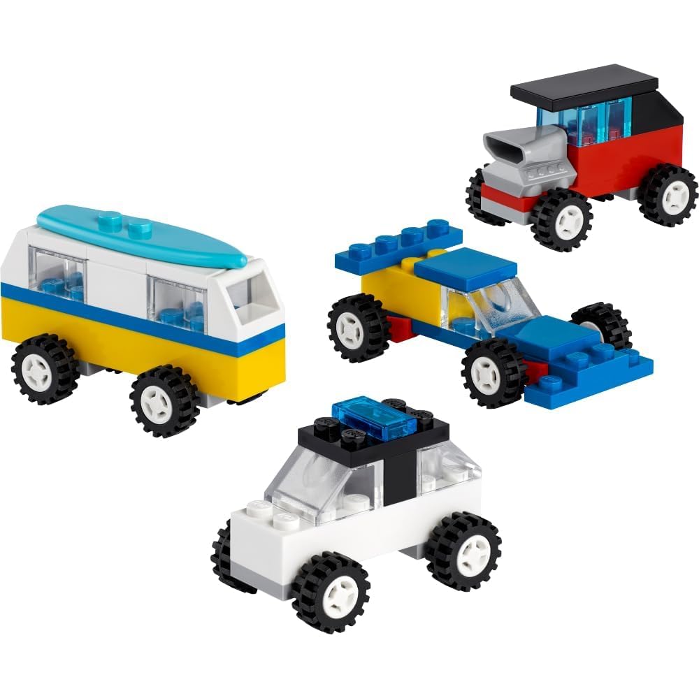 LEGO Classic 30510 90 Years of Cars 71 Piece Iconic Cars Toy Set Polybag with 4 Mini Build Cars for Builders Aged 4 and Up, Multicolor