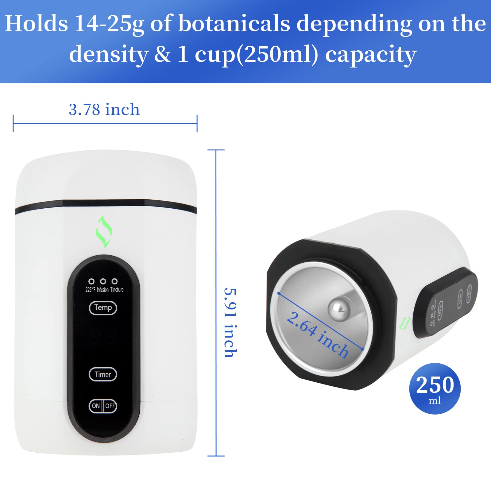 Vesicur Yeap Elemax Decarboxylator,Decarb and Infuser Machine with Central Heating Mode to Make Butter,Oil and Tincture