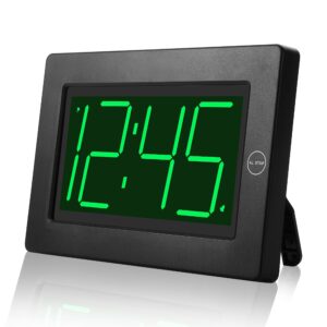 kwanwa alarm clock, wall clock, digital clock, 3" led digit display, battery operated, adjustable brightness, auto night mode, auto alarm volume increasing, wall-mount & table-top