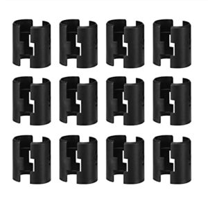 Jamiikury 24 Pack Wire Shelf Clips, Black Shelf Lock Clips for 1 Inch Post Shelving, Plastic Shelving Sleeves Replacements for Wire Shelving System (12 Pairs, Black)