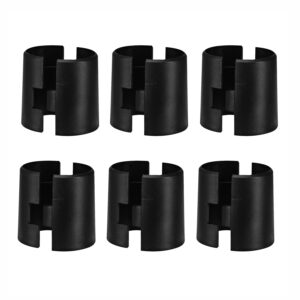 jamiikury 12 pack wire shelf clips, black shelf lock clips for 1-1/2 inch post shelving, plastic shelving sleeves replacements for wire shelving system (6 pairs, black)