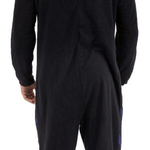 Marvel Men's Hooded One Piece Pajama, Black Panther Union Suit, S