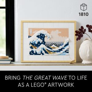 LEGO Art Hokusai – The Great Wave 31208, 3D Japanese Wall Art Craft Kit, Framed Ocean Canvas, Creative Activity Hobbies for Adults, DIY Home, Office Decor