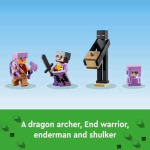 LEGO Minecraft The End Arena 21242, Player-vs-Player Battle Playset with Lava, Ender Dragon and Enderman Figures, Action Toys for Kids 8 Plus Years Old