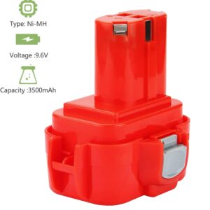 Hanaix 3.5Ah Replacement for Makita 9.6V Battery PA09 9100 9100A 9120 9122 9133 9134 9135 9135A 192595-8 192596-6 192638-6 193977-7 Ni-MH Battery