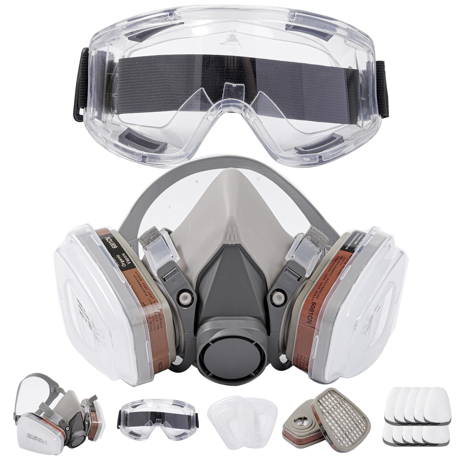 Wytcyic Reusable Half Face Respirаtor, Gas Cover Organic Vapor Mask and Dust-proof Face Cover, Protection for Painting, Mechanical Polishing, Logging, Welding and Other Work