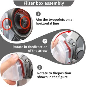 Wytcyic Reusable Half Face Respirаtor, Gas Cover Organic Vapor Mask and Dust-proof Face Cover, Protection for Painting, Mechanical Polishing, Logging, Welding and Other Work